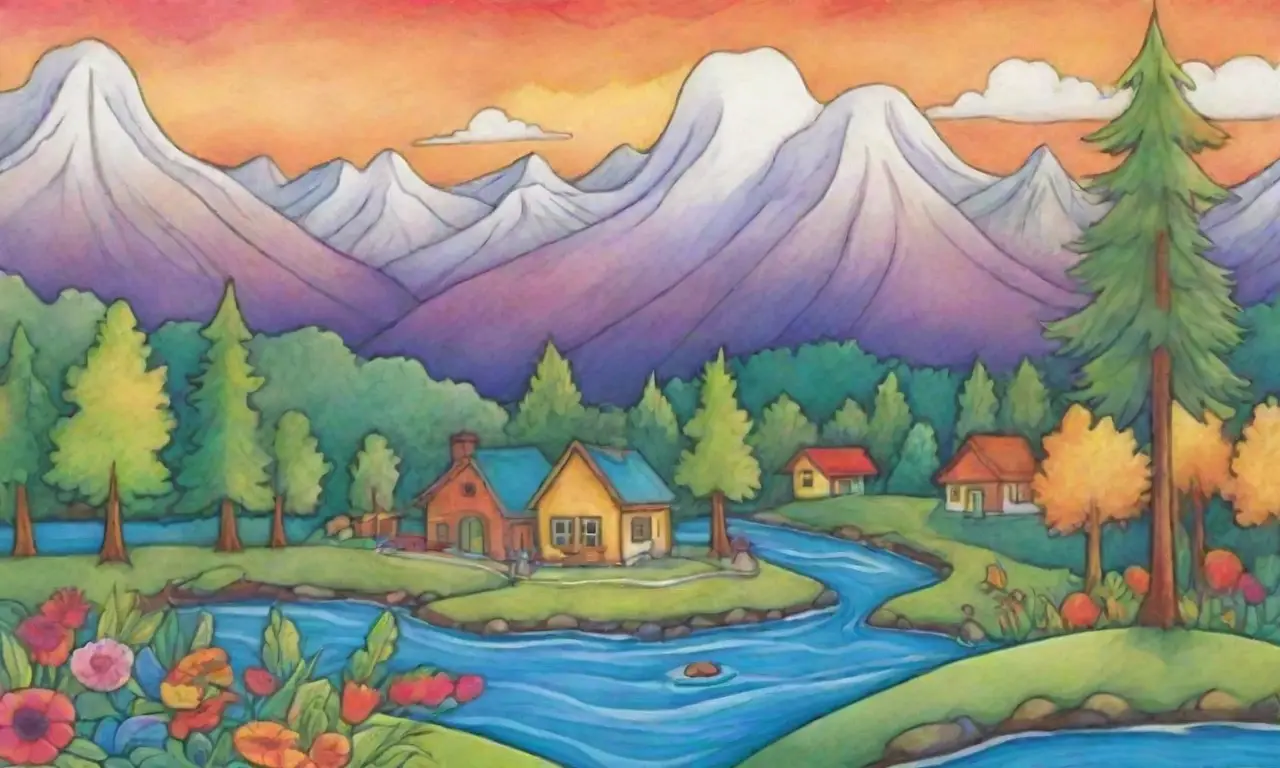 Colores vibrantes y líneas intrincadas crean paisajes llenos de vida y aventura