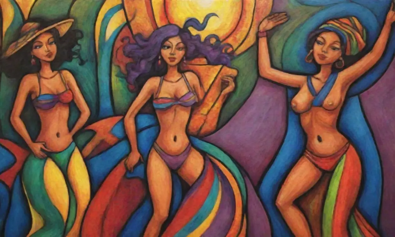 Líneas audaces y colores vibrantes dan vida a una composición que fusiona arte y música