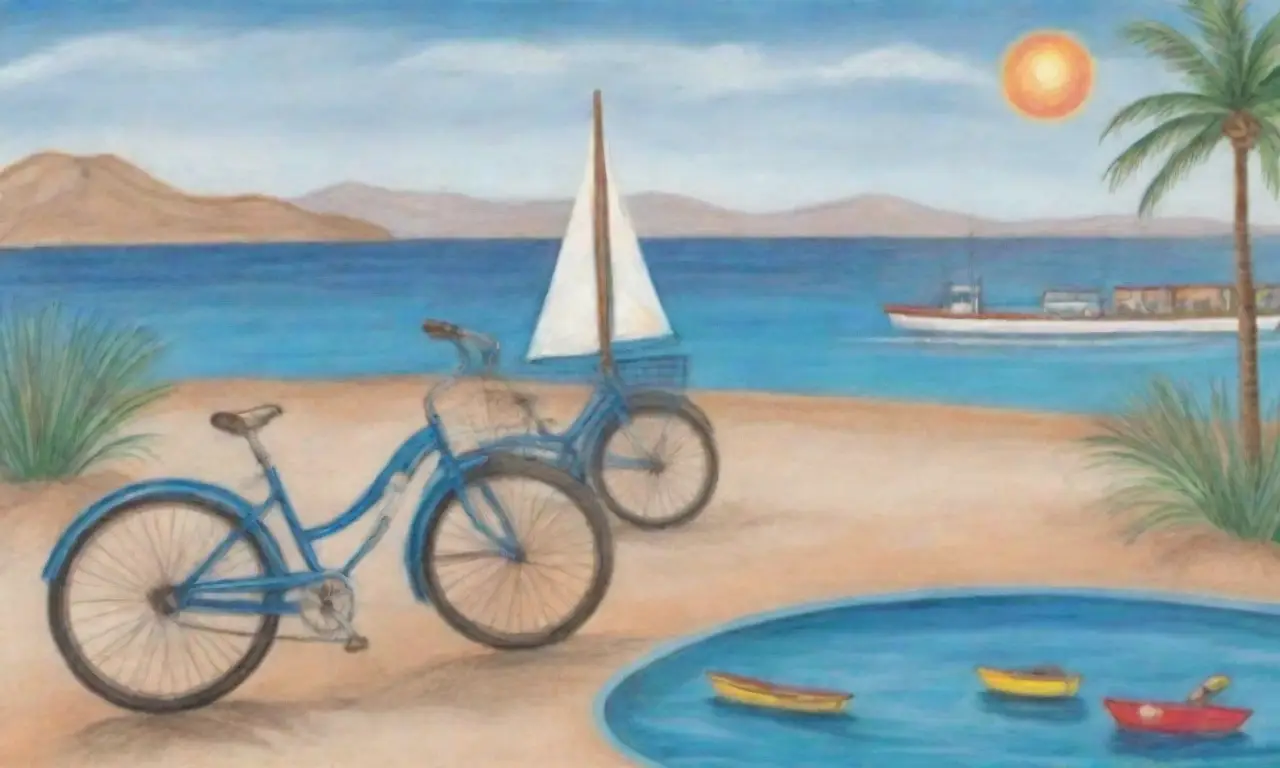 Un paisaje vibrante con azules brillantes