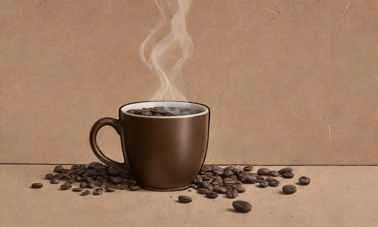 Una escena cálida de café con tonos marrones