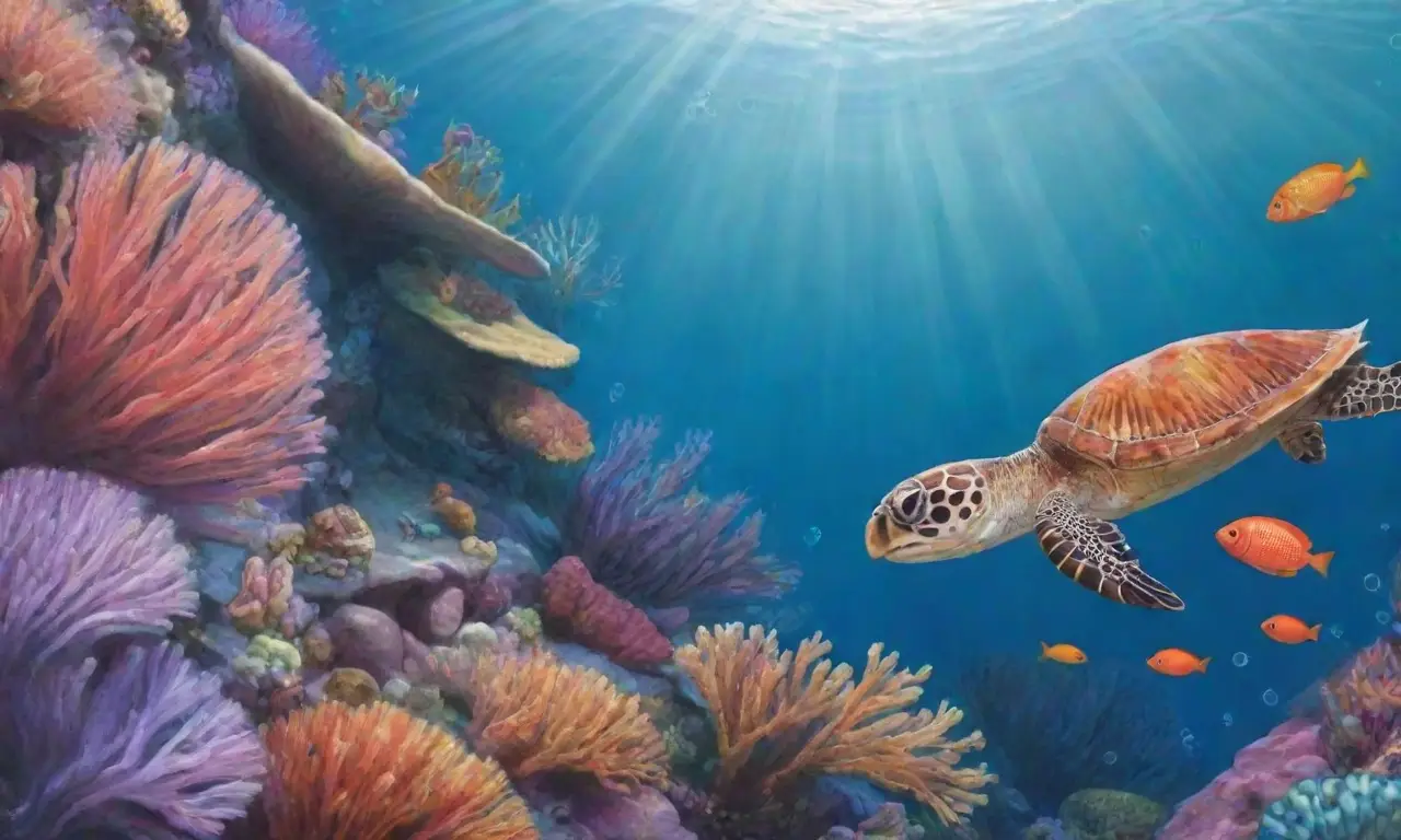 Un colorido y dinámico paisaje submarino con coral vibrante