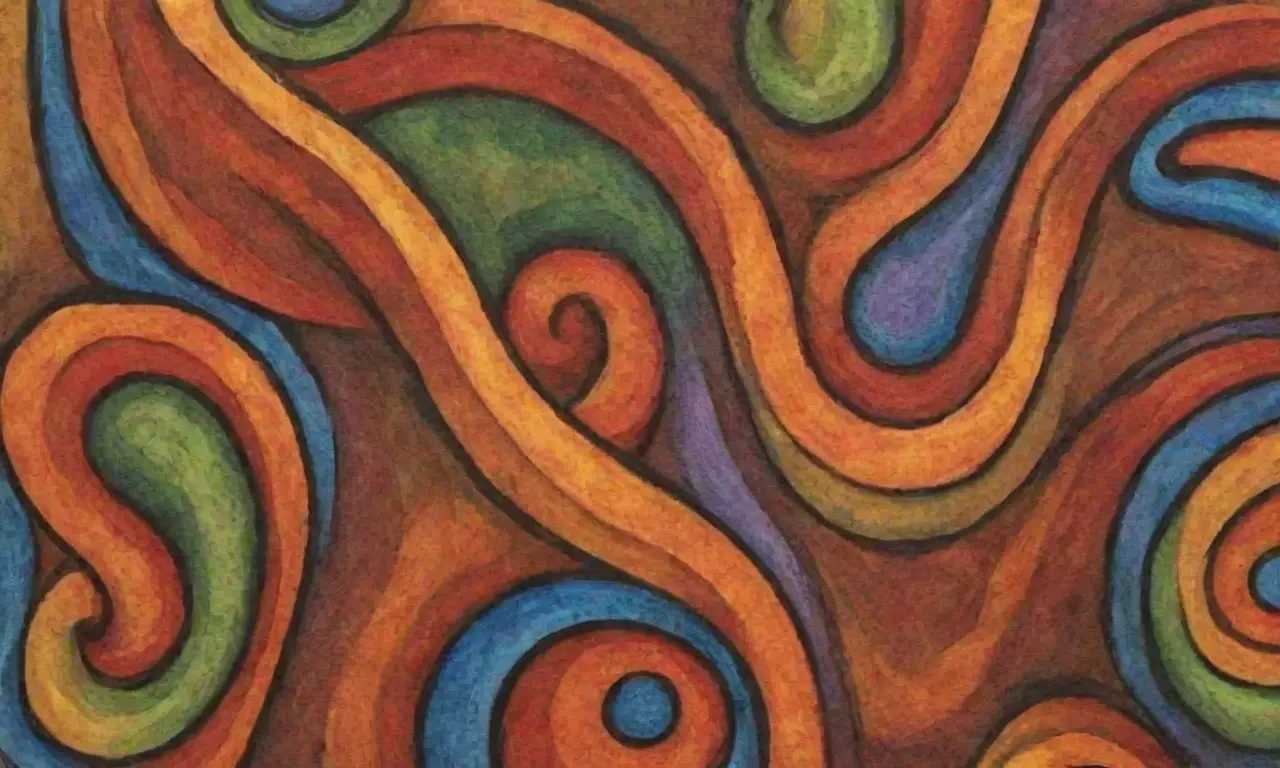 Composición vibrante con colores terrosos