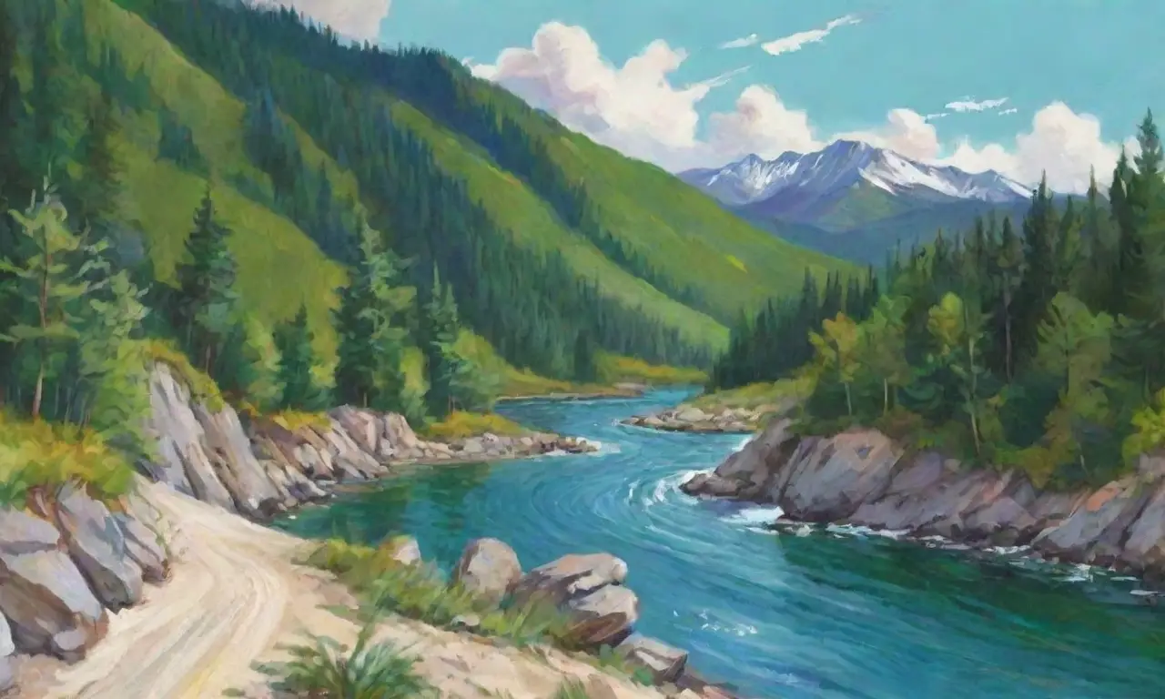 Escena vibrante de naturaleza con cielos azules