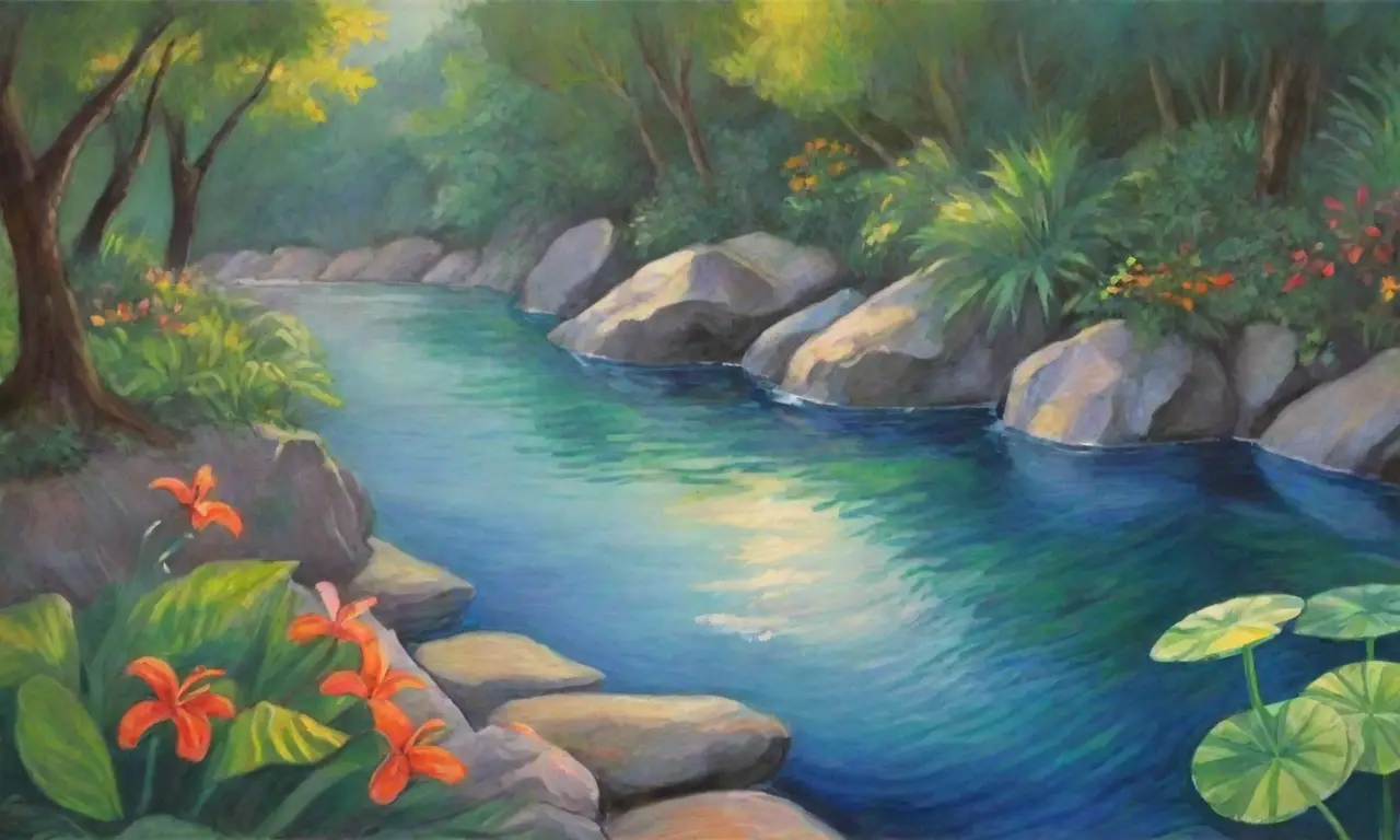 Un paisaje vibrante y sereno con colinas verdes