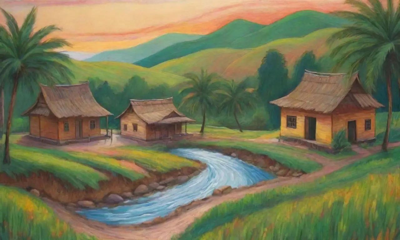 Un paisaje vibrante con colinas verdes