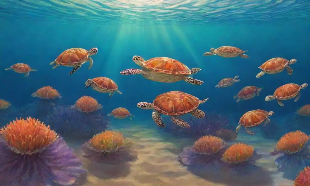 Un paisaje marino vibrante y dinámico lleno de color