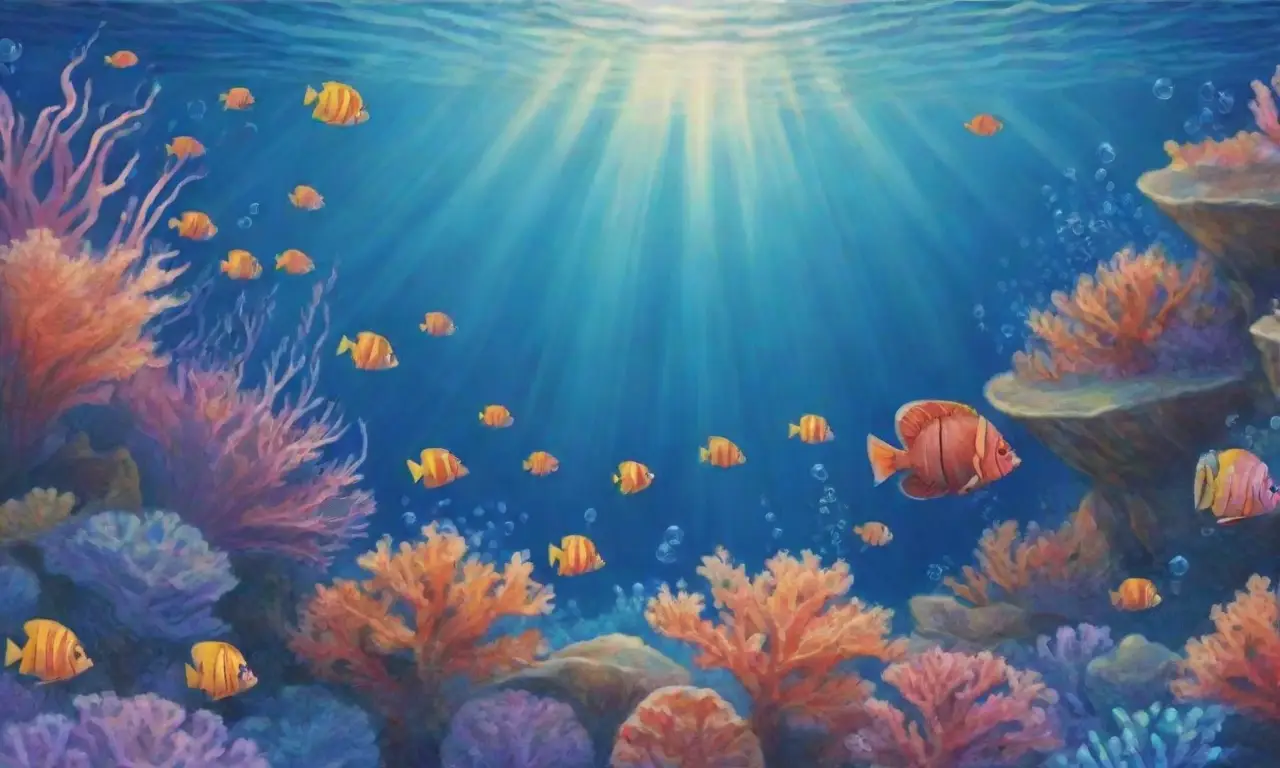 Escena submarina vibrante con aguas azules