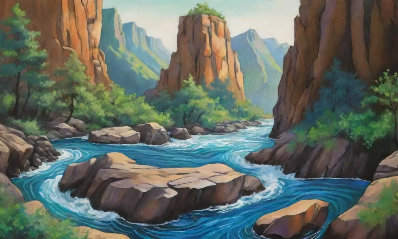 Escena vibrante de agua azul