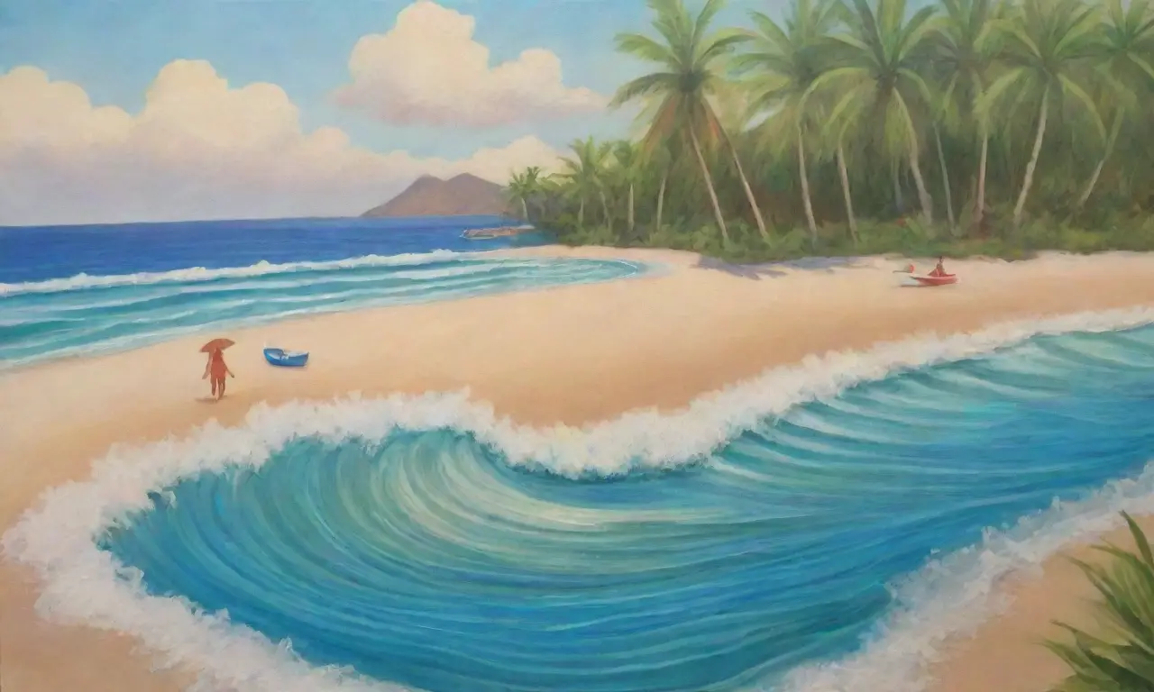 El paisaje playero combina olas azules
