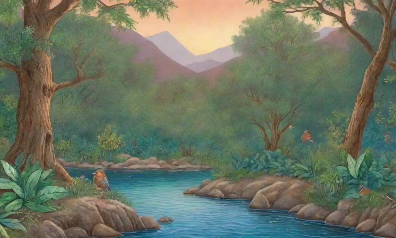 Un paisaje vibrante y sereno con vegetación