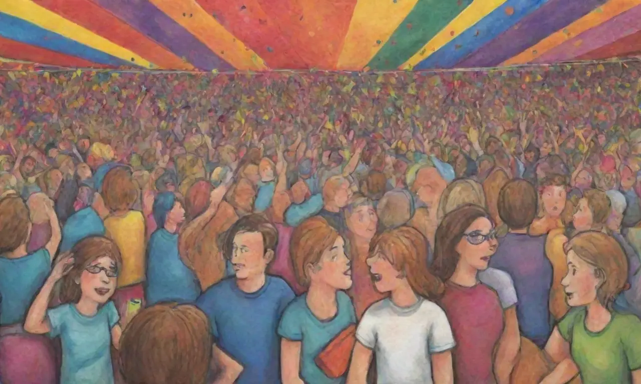 La ilustración festiva está llena de colores vibrantes