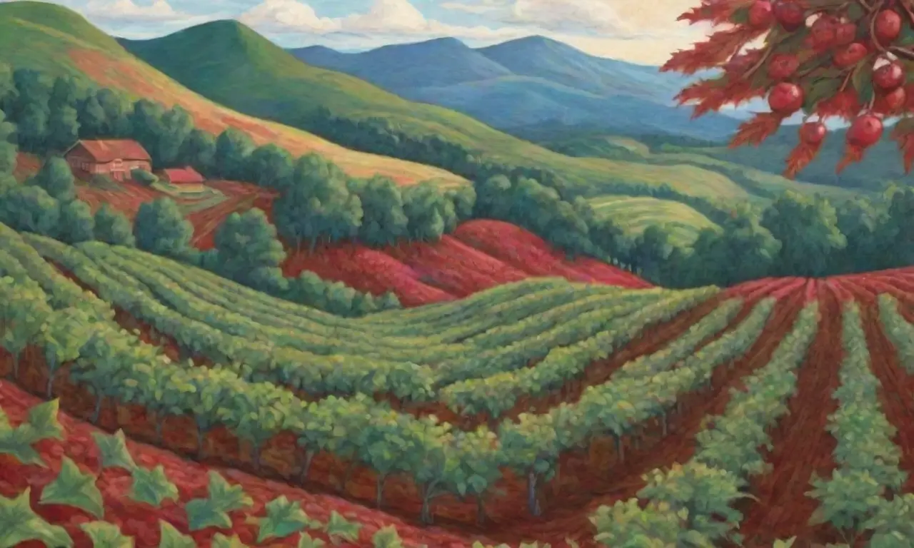 Un paisaje agrícola vibrante con colinas verdes