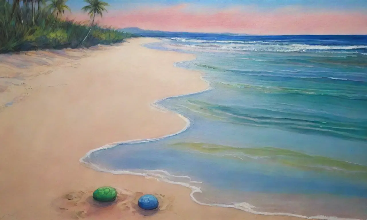 Playa de arena suave y palmeras verdes