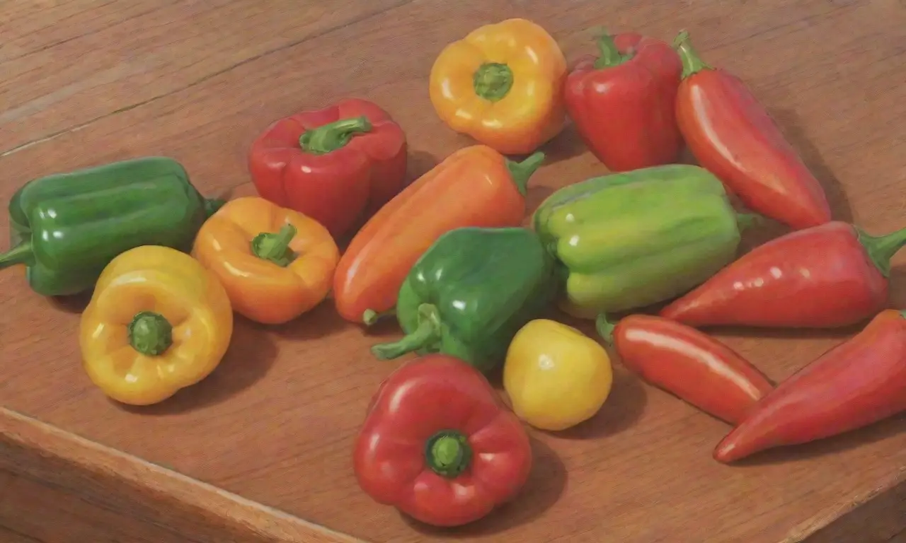 Pimientos vibrantes con formas variadas