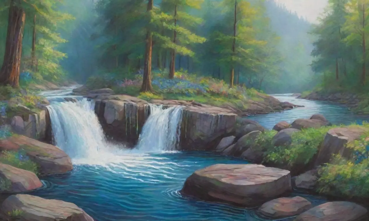 Un paisaje natural vibrante con cascadas