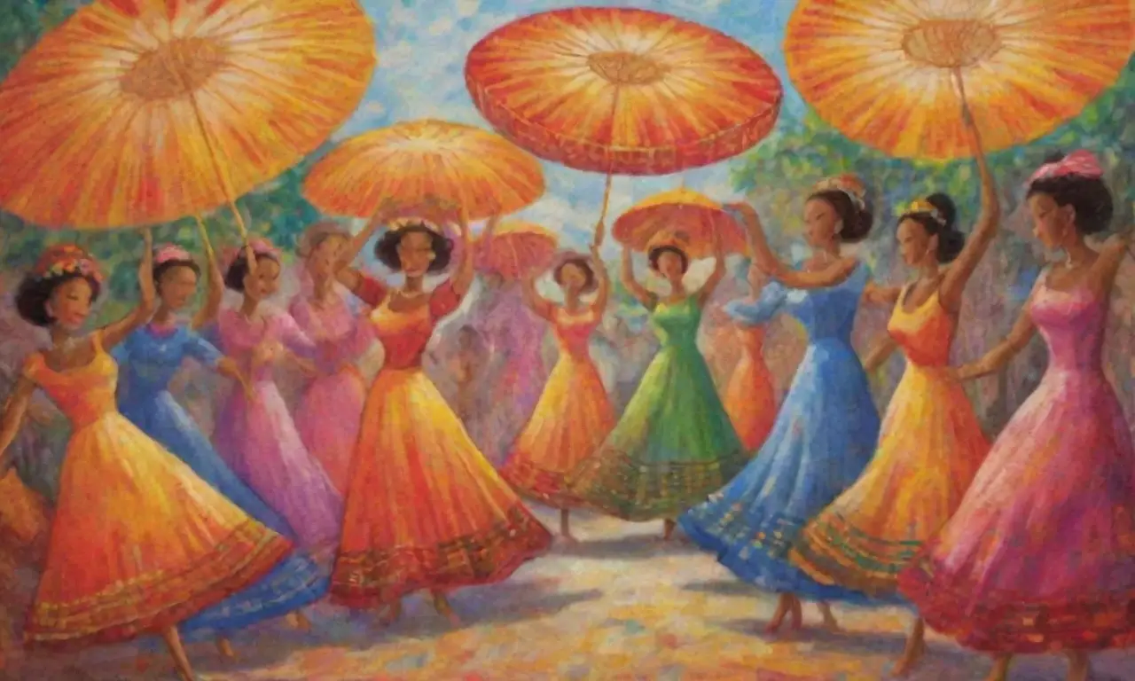 Una explosión de colores vibrantes y detalles intrincados captura la esencia de la cultura en un festín visual