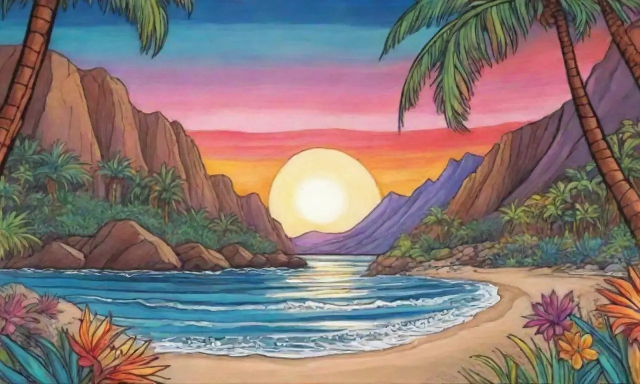 Un atardecer vibrante con suaves gradientes