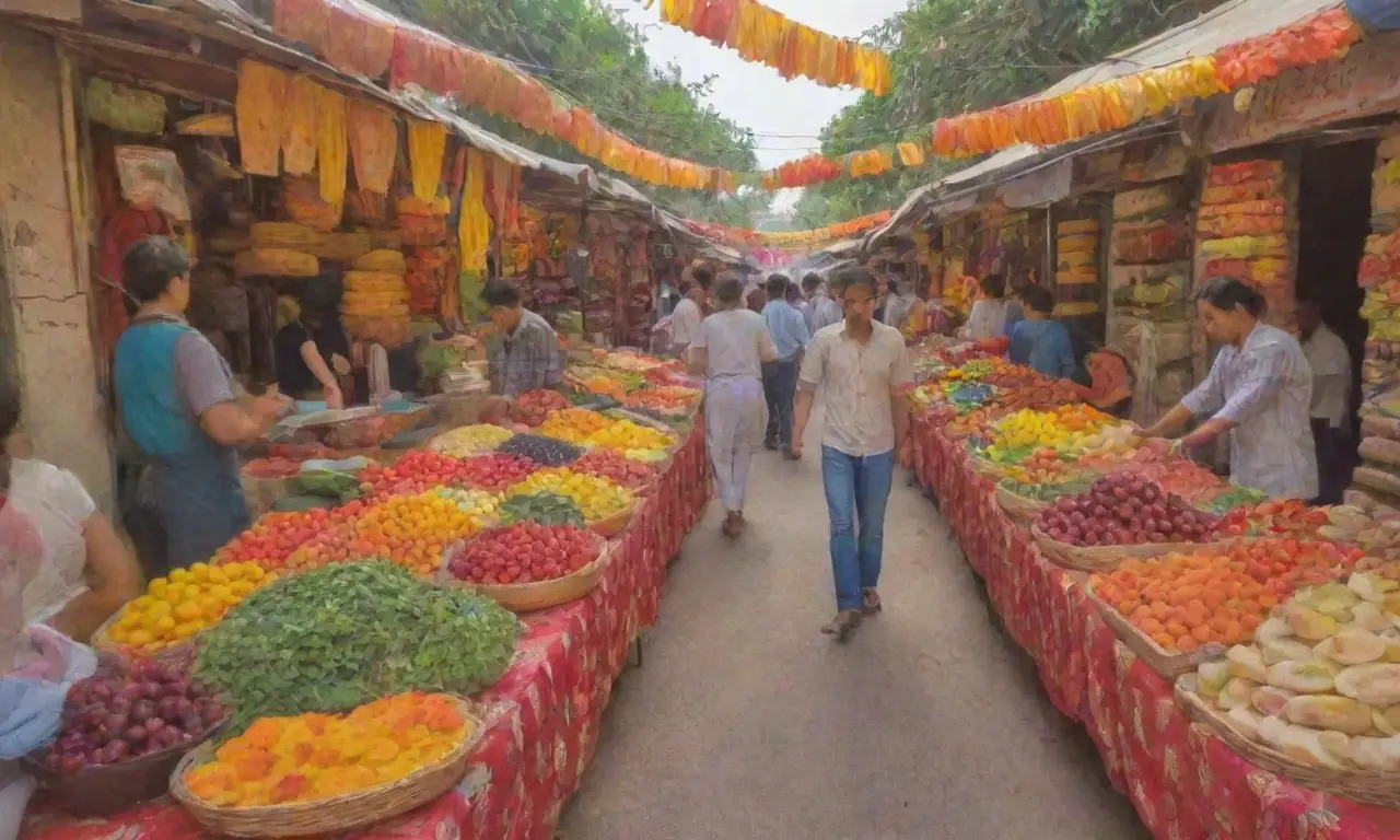 Un vibrante mercado lleno de colores