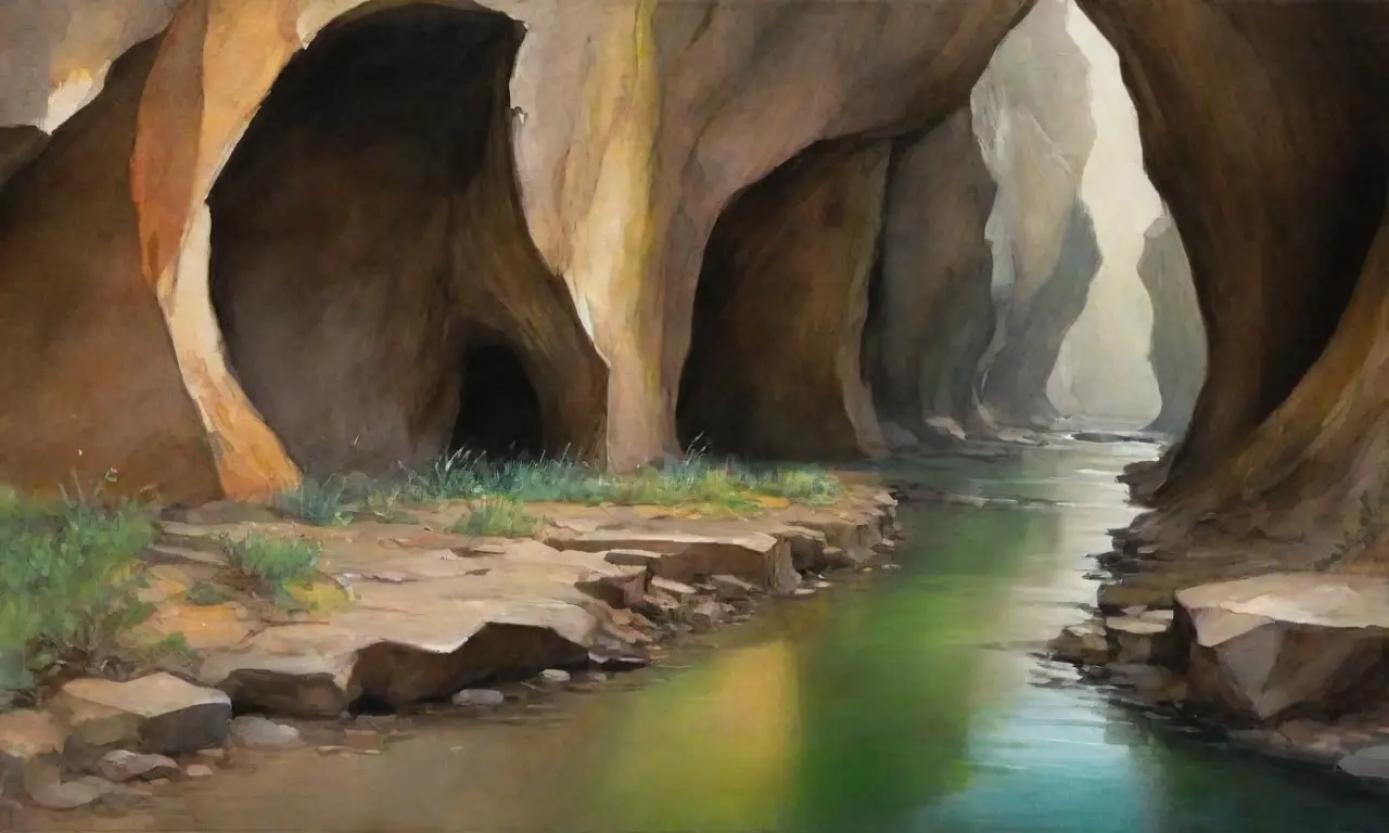 Un paisaje subterráneo vibrante y dinámico refleja aventura y misterio