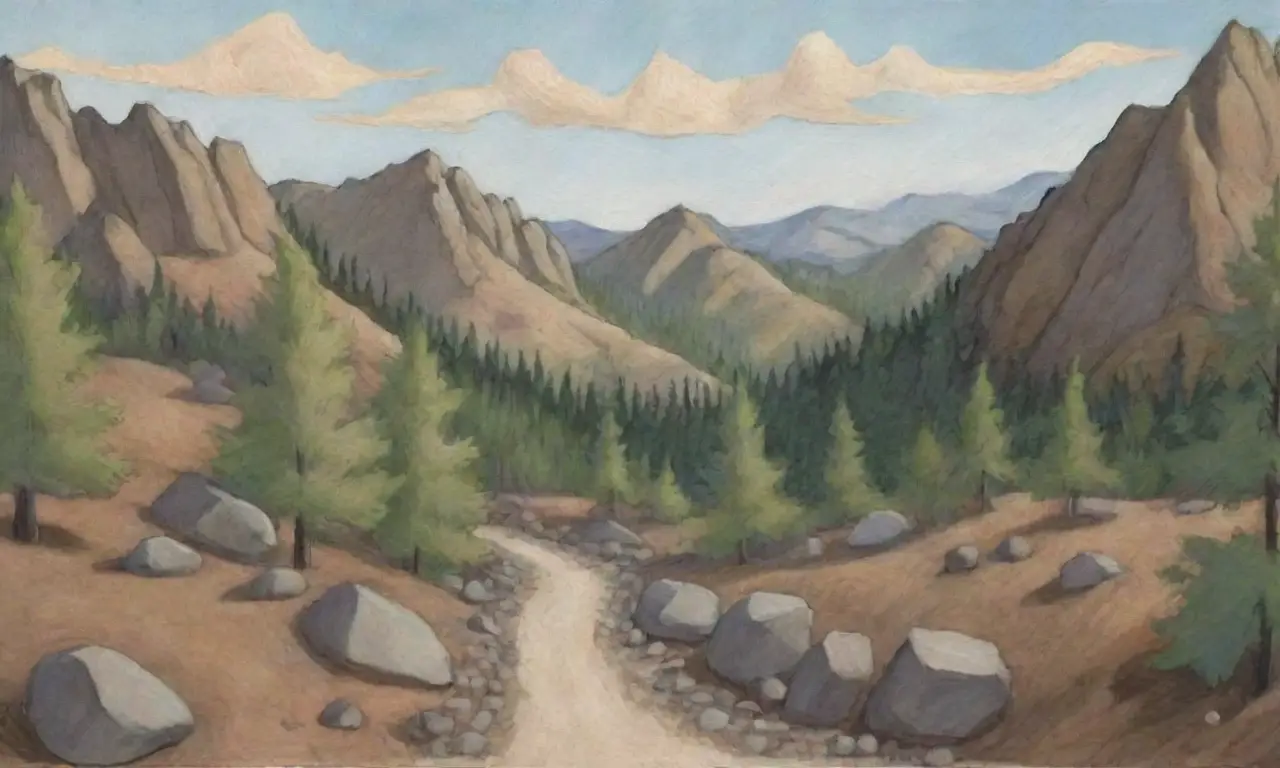 Un sendero serpenteante atraviesa montañas rugosas