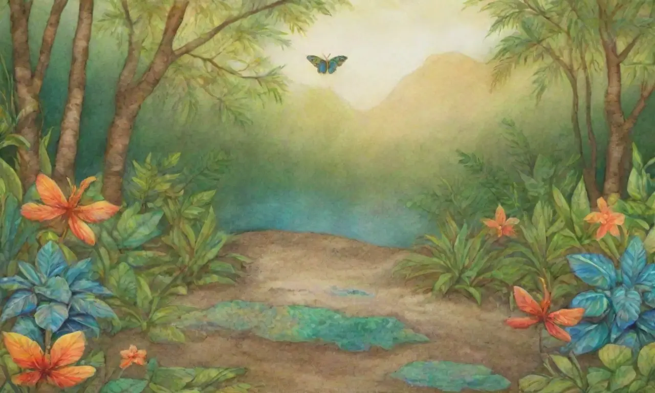 Ecosistema vibrante y armonioso con vegetación exuberante