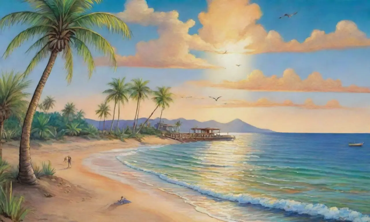 Composición vibrante y tranquila de azules y verdes