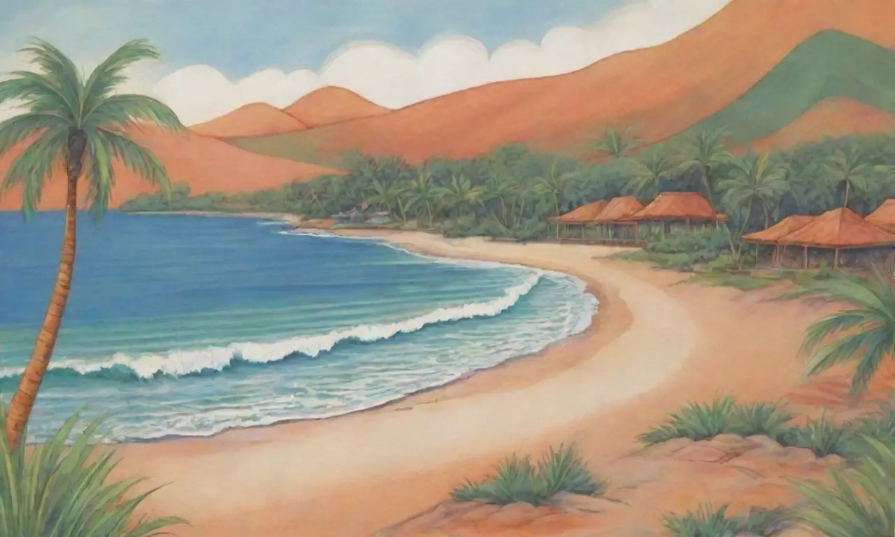 Paisaje tropical vibrante con montañas verdes