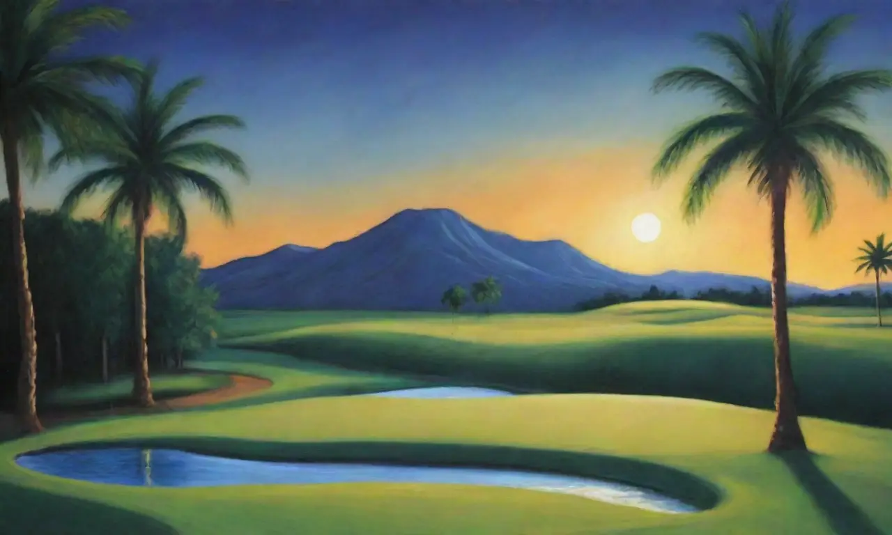 Un paisaje de golf con verdes vibrantes