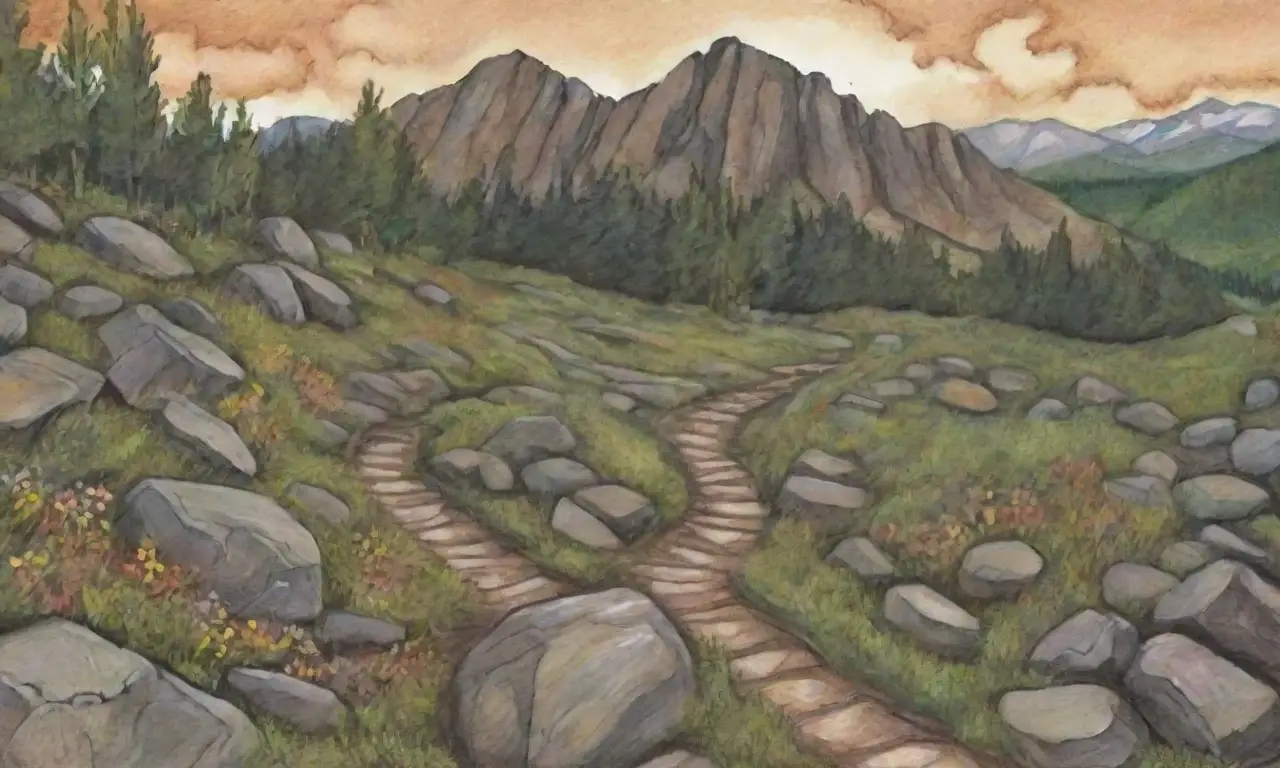 Un sendero montañoso con texturas detalladas