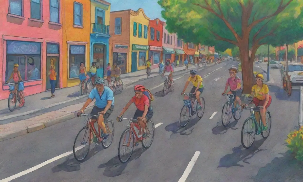 Calles vibrantes con ciclistas