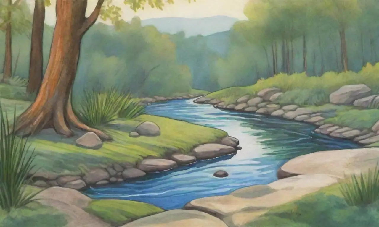 Paisaje verde vibrante con detalles de luz