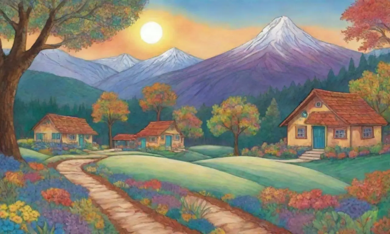 Colores vibrantes y detalles intrincados crean una escena armoniosa y llena de vida