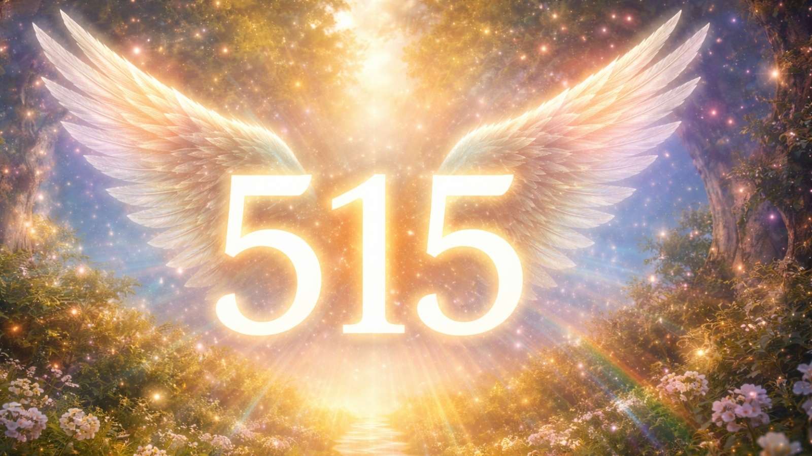 luz espiritual brillante en un camino natural simbolizando cambios importantes y decisiones personales en un entorno místico y armonioso