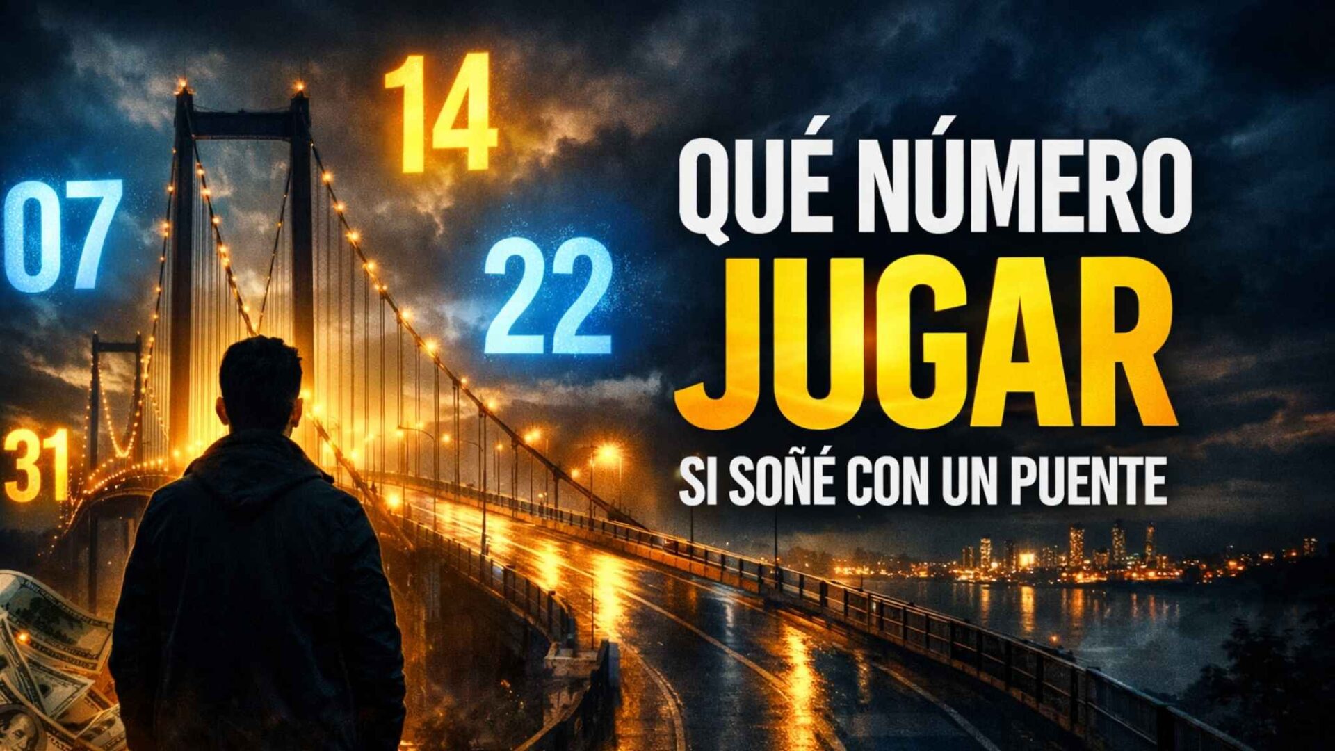 Qué número jugar si soñé con un puente con escena nocturna misteriosa y números brillando